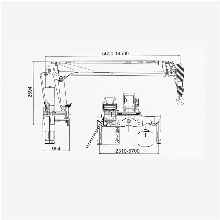 12 Tons Truck Mounted Telescope Crane
